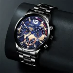 Fashion Mens Stainless Steel Watches Luxury Quartz Wristwatch Calendar Luminous Clock Men Business Casual Watch Reloj Hombre 3