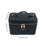 Customized name pu leather cosmetic bag with zoned storage and large capacity toiletry bag for autumn and winter new products 6