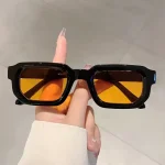 New Men Vintage Rectangle Frame Sunglasses Fashion Retro Sun Glasses Luxury Brand Design Glasses UV400 Eyewear Women Goggles 5