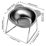 Stainless Steel Pet Bowl Slanted Anti Cervical Spondylosis for Cats and Dogs Dual Use Feeder 5