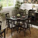 Retro Solid Wood Round Table Combination Western Restaurant Commercial Hotel Table and Chair Booth Sofa 4