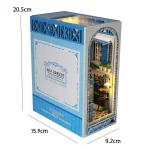 DIY Book Nook Kit Bookend Kit Wooden Doll House Bookshelf Insert Decor With Warm Light 3D Puzzle Assembly Building Model Gifts 6
