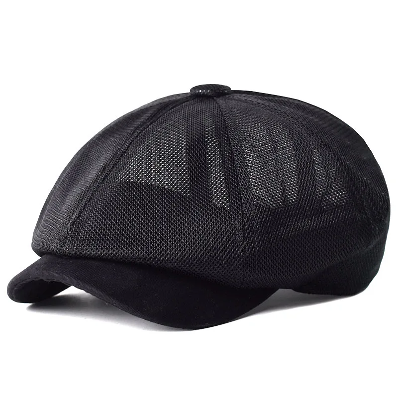 Summer Mesh Newsboy caps Breathable Casual Outdoor Retro Beret Hats Octagonal hat Fashion Solid Flat Caps Summer Mesh Newsboy caps Breathable Casual Outdoor Retro Beret Hats Octagonal hat Fashion Solid Flat Caps