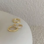 LATS Clips Earrings for Women Unisex Minimalist Fashion Cartilage Hoop Earings Set Ear Cuff Fake Piercing Clip on Ear Jewelry 6