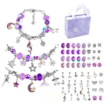 DIY Beaded Bracelet Set with Storage Box for Girls Gift Acrylic European Large Hole Beads Handmade Diy Jewelry Making Kit 2