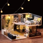 Doll House Kit 3D Wooden Mini DollHouse Assembly Building with Furniture Kit Toys Children's Birthday Gift 3D Puzzle Handmade 4