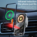 Universal Car Wireless Charging Mobile Phone Holder Air Outlet Mount Transparent Vehicle Navigation Bracket for Smartphones 5