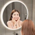 Marble Smart Bathroom Vanity Cabinet With Sink And Mirror Looking Combination One Hand Wash Basin Washbasin Toilet Round Mirror 4
