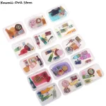 5PCS 1:12 Scale Cute Mini Dollhouse Miniature Drink Bottle Cake Desserts Bento Food Pretend Play Food Toy Kitchen Accessories 4