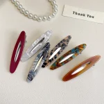 2pcs/set Acetate Hair Clips for Women Girls Fashion Hollowed Oval Geometric Barrettes Side Pins Hairpin Women Hair Accessories 5