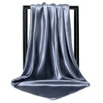 Luxury Brand Silk Scarf Women Satin Solid color Hijab Scarves Muslim Pareo Bandana Female Shawl Wrap Headband Foulard 90*90cm 3