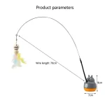 New cat funny cat stick steel wire long pole feather cute cat toy kitten fishing rotating self-pleasure relief pet toy 6