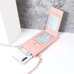 2024 new solid color fashion simple shoulder bag slung mobile phone bag women's driver's license card wallet 6