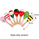 1pcs Wooden 2 Sizes Available Sand Hammer Children Early Educational Toys Musical Instrument Toys style ship random 3