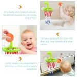 Baby Bath Toy Children Water Play Toys Set Bathroom Bathtub Suction Cup Shooting Basketball Hoop with 3 Balls Bath Toys for Kids 5