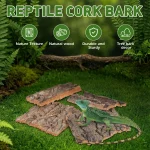 4Pcs Natural Cork Bark Flat Reptile Terrarium Background Decoration For Water Tank Pet Reptile Bark Climbing Tree Bark Decor 3