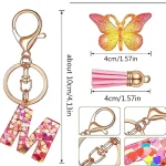 Fashion DIY A-Z Letters keychain Metal Holder Pendent Key Chain Women Car Key Ring Simple Letter Name Key Party Gift Jewelry 6