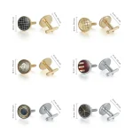 Man Shirt Cufflinks Copper Cufflinks For Mens Luxury Wedding Guests Gifts Round Square Fashion Jewelry Men Cuffs Links Tie Clip 5
