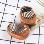 1Pcs Wood Mini Thumb Piano Musical Toys 8 Tones Portable Beginner Finger Piano 4
