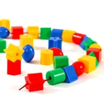 Rainbow Lacing Beads for Toddlers Color and Shape Sorter Fine Motor Skills Early Learning Montessori Toys for Preschool Kids 4