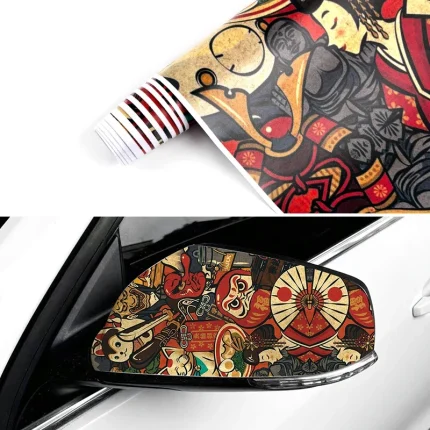 JDM Graffiti Painting Car Film Wrap Waterproof Modification Protective Stickers for Auto Bicycle Motorcycle Skateboard Universal