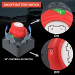 DaierTek Car Battery Disconnect Switch 48V 24V 12V Cut Off 2 Position 2 Pin M10 275A Battery Connection Switch For Marine Boat 5