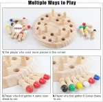 Wooden Memory Match Stick Chess Color Game Board Puzzles Montessori Educational Toy Cognitive Ability Learning Toys For Children 4