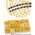 70pcs Elegant Golden Alloy Hair Jewelry for Braid Solid Color - Vintage-Inspired Accessories for Men & Women's Dreadlocks&Twists 2