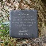 Pet Memorial Gift Custom Pet Memorial Garden Stone Slate Engraved Garden Slate with Dog Name Dog Loss Gifts 6