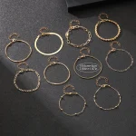 10 Pcs Vintage Statement Gold Color Flat Snake Chain Box Chain Bracelet Boho Multi-layer Metal Bracelet Women's Summer Jewelry 3