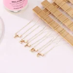 SUMENG Fashion Tiny Heart Dainty Initial Necklace Gold Silver Color Letter Name Choker  For Women Pendant Jewelry Gift 4