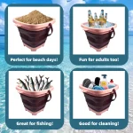 Beach sand toy for children, small extensionable water bucket with multiple functions and portability, suitable for baby sand pl 2