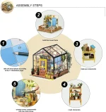 Robotime DIY Doll House with Furniture Children Adult  Green Miniature Dollhouse Wooden Kits Assemble Toy Xmas Brithday Gifts 4