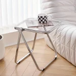 Folding Side Table - Fashionable Transparent Coffee Table for Living Room Sofa Corner & Balcony Coffe Table 5