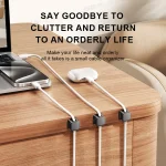 SEAMETAL 10Pcs Magnetic Cable Holder Self Adhesive Cord Clip Smooth Pulling Charging Cable Keeper Wire Clip for Car/Home/Office 5