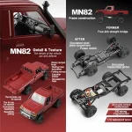 ZWN MN82 1:12 Retro Rc Car With LED Lights Full-scale Simulation LC79 Professional 4WD Remote Control Pickup RC Truck Model Toys 2