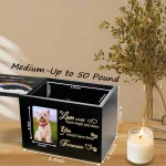 Solid Wood Pet Urn for Ashes, Memorial Keepsake Box with Photo Frame for Dogs & Cats, Rainbow Bridge Cremation Gift 3