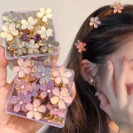 1/10pcs Cute Mini Flower Hairclip Claws Women Girls Colorful Opal Hairpins Sweet Small Headdress Barrettes Accessories