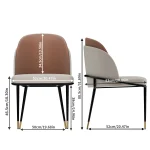 Dining Chairs Set of 2, Faux Leather Dining Chairs Upholstered Padded Modern Dining Room Chairs Back Wood Kitchen Make Up Chairs 4