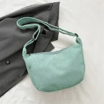 Corduroy Shoulder Bag Minimalist Crossbody Bag Women's Handbags Fashion Fabric Underarm Bag Solid Color Zipper Female Handbag 5