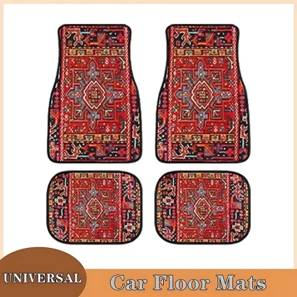 Car Floor Mats Set of 4 Persian Rug Design Durable Front Rear Carpets for Cars Trucks SUVs
