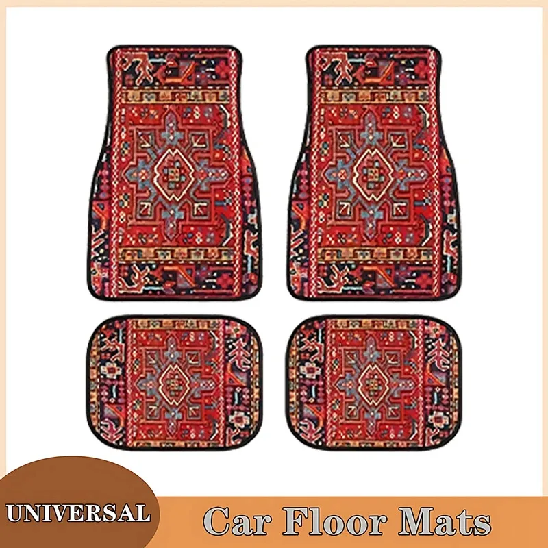 Car Floor Mats Set of 4 Persian Rug Design Durable Front Rear Carpets for Cars Trucks SUVs Car Floor Mats Set of 4 Persian Rug Design Durable Front Rear Carpets for Cars Trucks SUVs