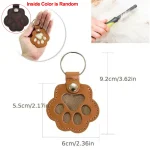Pet Hair Memorial Keychain PU Leather Keepsake Locket for Cat Dog Fur Pet Hair Storage Pendant Handbag Hanging Accessories 3