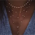 New Vintage Crystal Geometry Star Moon Lock Necklace For Women 2020 Boho Multi-level Pendants Necklaces Chokers Jewelry Gift 2