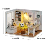 Wooden Miniature Doll House DIY Small House Kit Making Room Toys 3D Puzzle Assembly Building Model Toys for Birthday Gifts 6