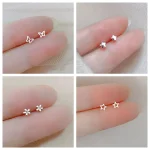 IFYOUOO Mini Heart Earrings Minimalist Cute Star Stud Earring for Women Hypoallergenic Daily Wear Girls Fashion Jewelry Gifts 2