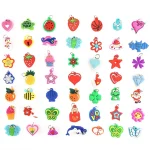 Soft Glue DIY Cartoon Colorful Animal Flower Bead Pendants Colorful Rubber Loom Band Bracelet Jewelry Making Beads Toy Beads Set 3