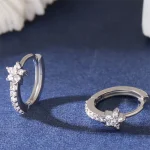 Fashion Stainless Steel Zircon Star Hoops Earrings For Women Vintage Crystal Zirconia Circle Earrings Punk Unisex Rock Jewelry 5