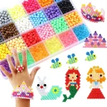 Kids Magical Water Fuse Beads Girls DIY Handmade Water Spray Magic Water Sticky Beads Craft Set Children Puzzle Educational Toys 4