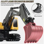 ZWN 2.4G Remote Control Excavator Dump Truck RC Model Car Toy Professional Alloy Plastic Simulation Construction Vehicle for Kid 3